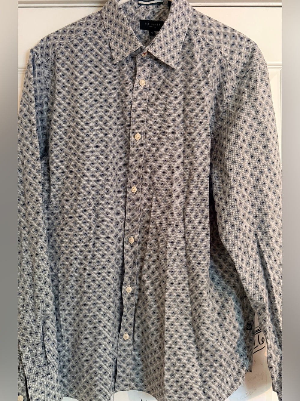 Ted Baker Multicolor Geometric Print Men’s 5/XL Long Sleeve Button Up Shirt